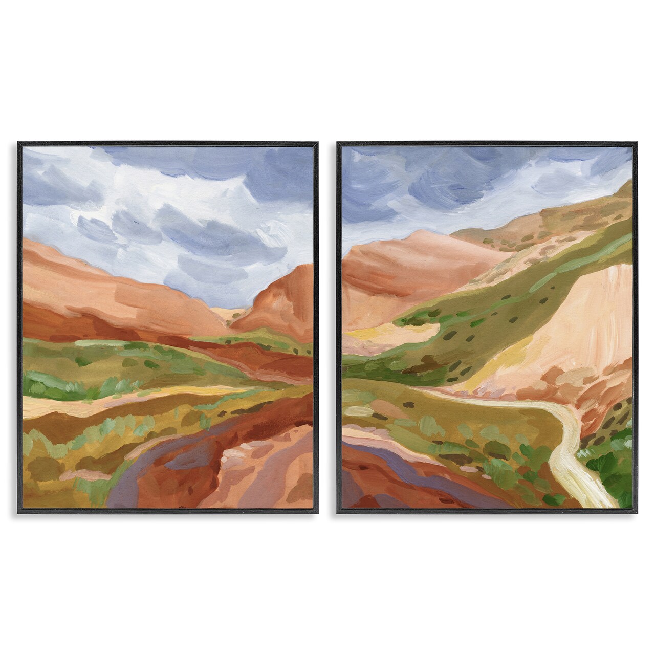 Stupell Industries Arizona Outlook Western Canyon 2pc Framed Giclee Set By Victoria Barnes